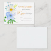 ホワイトデイジーブルーフローラ推測ゲーム数キス エンクロージャーカード (正面/裏面)