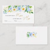 ホワイトデイジーブルーフローラ推測ゲーム数キス エンクロージャーカード (正面/裏面)