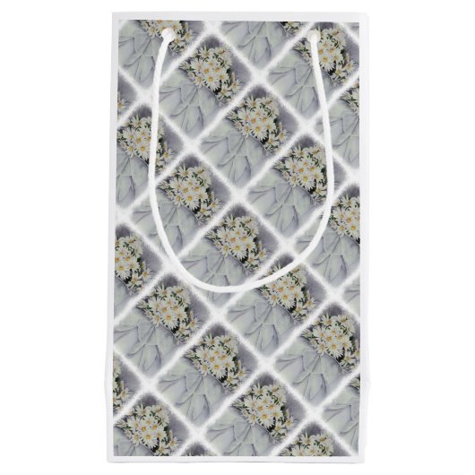 ホワイトデイジーブーケ抱き枕 スモールペーパーバッグ (正面)