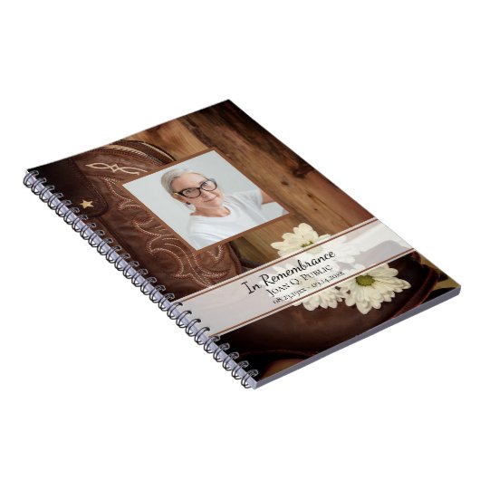 ホワイトデイジーブーツ葬儀記念ゲストブック ノートブック (右側)