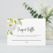 ホワイトデイジーベビーシャワーおむつラッフルカード (スタンド正面)