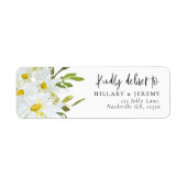 ホワイトデイジーベビーシャワー差出人住所 ラベル (正面)