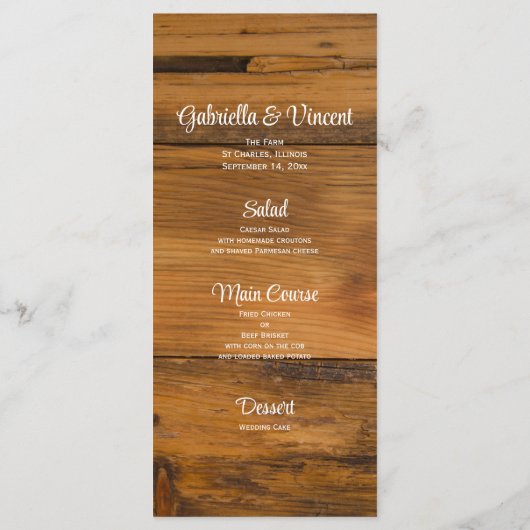 ホワイトデイジーホースシューカントリー西結婚国のメニュー メニュー (裏面)