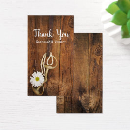 ホワイトデイジーホースビットウェスタン結婚式の引き出物ラベル