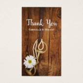 ホワイトデイジーホースビットウェスタン結婚式の引き出物ラベル (正面)