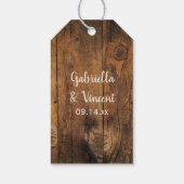 ホワイトデイジーホースビットウェスタン結婚式の引き出物ラベル ギフトタグ (裏面)