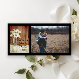 ホワイトデイジーボトルバーンウェディング日付を保存 セーブザデート