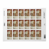 ホワイトデイジーボトル結婚ズサンキューメッセージカード ラベル (フルシート)