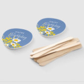 ホワイトデイジーモダンワイルドフラワーハッピーバースデー ハンドファン (組立なし)