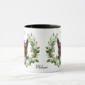 ホワイトデイジーリースドイツシェパードドッグ マグカップ (中央)