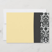 ホワイトデイジーヴィンテージダマスクウェディング招待状 招待状 (裏面)