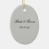 ホワイトデイジー及びダイヤモンドリングや輪婚約 セラミックオーナメント (裏面)