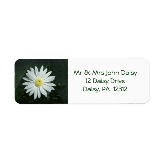 ホワイトデイジー差出人住所ラベル ラベル (正面)