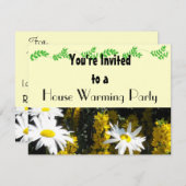 ホワイトデイジー新築祝いパーティー 招待状 (正面/裏面)