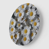 ホワイトデイジー時計 ラージ壁時計 (傾斜)