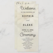 ホワイトデイジー淡い色のイエロー結婚式 プログラム (正面/裏面)