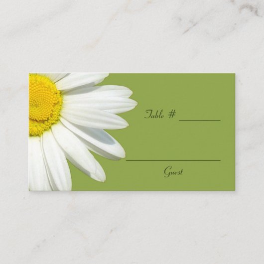 ホワイトデイジー結婚のテーブル座席表 プレイスカード (正面)