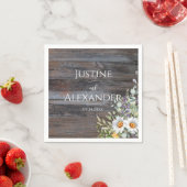 ホワイトデイジー結婚ズ スタンダードカクテルナプキン (インサイチュ)