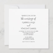 ホワイトデイジー結婚フラワー 招待状 (裏面)