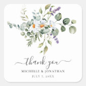 ホワイトデイジー結婚式の引き出物シール スクエアシール (正面)