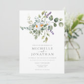 ホワイトデイジー結婚式招待状とQRコード 招待状 (スタンド正面)