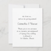 ホワイトデイジー花びら婚約発表 招待状 (裏面)