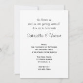 ホワイトデイジー花びら彼は私を愛する婚約パーティ 招待状 (裏面)