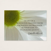 ホワイトデイジー花びら結婚ズチャリティーフェイスカード (正面)