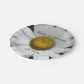 ホワイトデイジー花びら結婚ズ ペーパープレート (アングル)