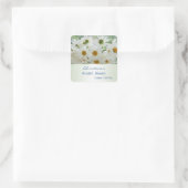 ホワイトデイジー花ブライダルシャワーシール スクエアシール (バッグ)