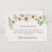 ホワイトデイジー葬儀悔やみや弔慰フローラ サンキューカード (正面/裏面)