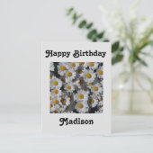 ホワイトデイジー誕生日 ポストカード (スタンド正面)