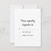 ホワイトデイジー蹄鉄カントリーウェディングRSVPカード 出欠カード (裏面)