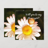 ホワイトデイジー ,  あなたが私のフラワーガールになってくれますか？カード サンキューカード (正面/裏面)