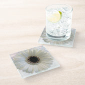 ホワイトデイジー ガラスコースター (アングル)
