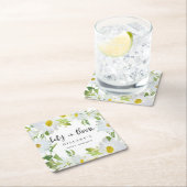 ホワイトデイジー |ベビーシャワー夏フローラ開花 スクエアペーパーコースター (インサイチュ)