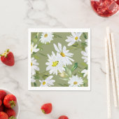 ホワイトデイジー |ベビーシャワー夏フローラ開花 スタンダードカクテルナプキン (インサイチュ)