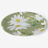 ホワイトデイジー |ベビーシャワー夏フローラ開花 ペーパープレート (アングル)