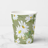 ホワイトデイジー |ベビーシャワー夏フローラ開花 紙コップ (正面)