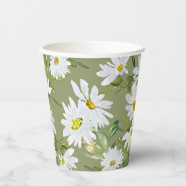 ホワイトデイジー |ベビーシャワー夏フローラ開花 紙コップ