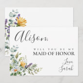 ホワイトデイジー メイドオブオナー プロポーズカード 招待状 (正面/裏面)