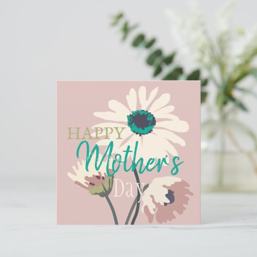 ホワイトデイジー モダン フラワーブーム 母の日 シーズンカード (スタンド正面)