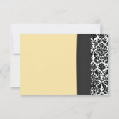 ホワイトデイジー ヴィンテージ ダマスク 結婚式 RSVP 返信 (裏面)