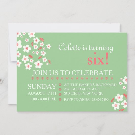 ホワイトデインティスフローラ招待状 招待状 (正面)