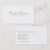 ホワイトデザイエレガントナー名刺の名前 名刺 (正面/裏面)