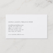 ホワイトデザイエレガントナー名刺の名前 名刺 (裏面)