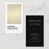 ホワイトデザイナーの名刺の金ゴールド円 名刺 (正面/裏面)