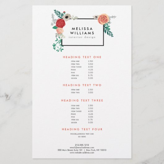 ホワイトデザモダンイナーのヴィンテージフローラモチーフ チラシ (正面)