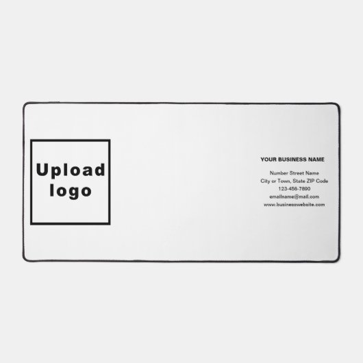 ホワイトデスクマット上のビジネスブランド デスクマット (正面)