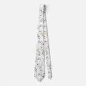 ホワイトデスデモナバラ2シルバーユーカリ結婚プス ネクタイ (正面)